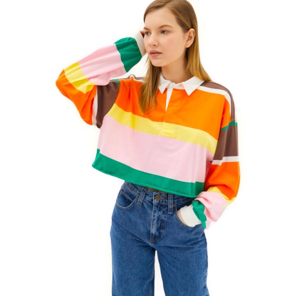 Urban Outfitters Tops - Urban Outfitters Cropped Rugby Shirt